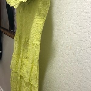 Yellow Lace Maxi Skirt Set